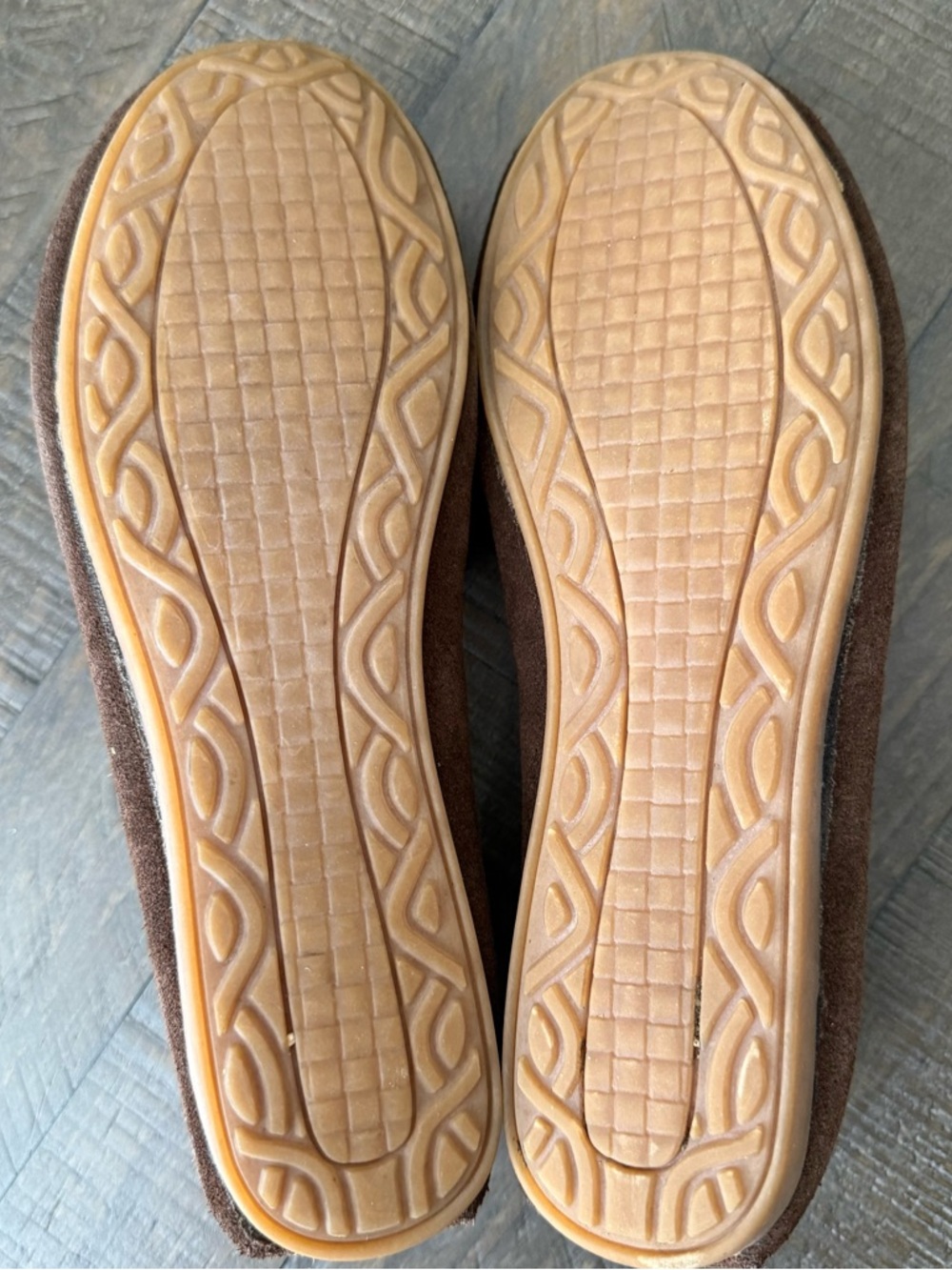 Women's Brown Suede Tassel Moccasins with Peace Logo - Picture 6 of 15